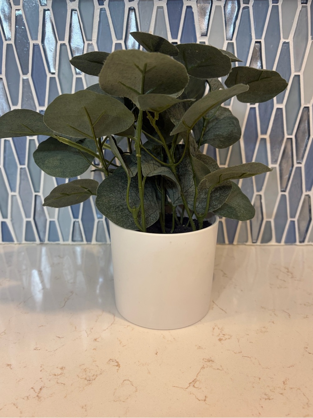 🪴 Artificial Eucalyptus Plant in White Pot